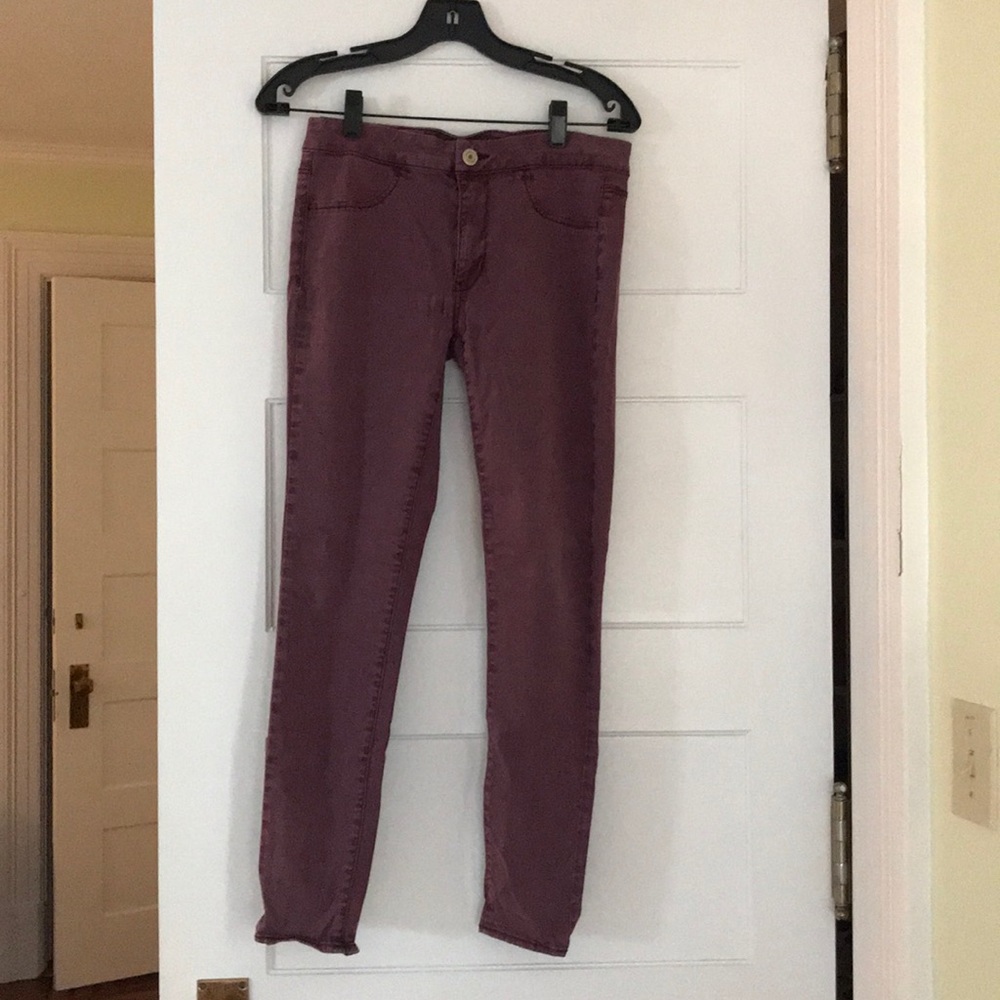American Eagle dark red Jeggings